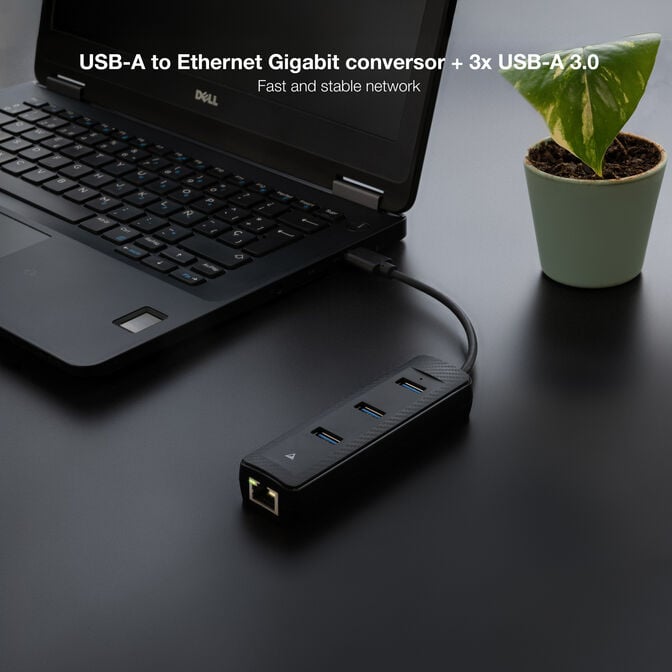 Hub Conversor USB3.0 A Ethernet 3xUSB3.0 USB-A/M-RJ45/ image number 2