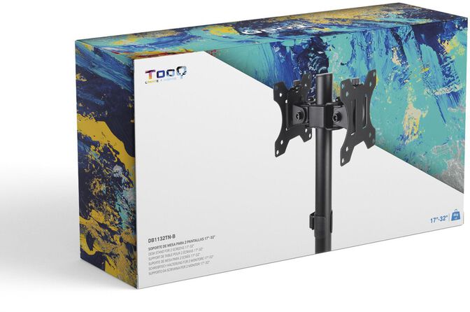 Suporte de Mesa Duplo Tooq Tilt e Altura Ajust&aacute;vel 17" a 32" Max. 8kg p/Bra&ccedil;o Preto image number 2