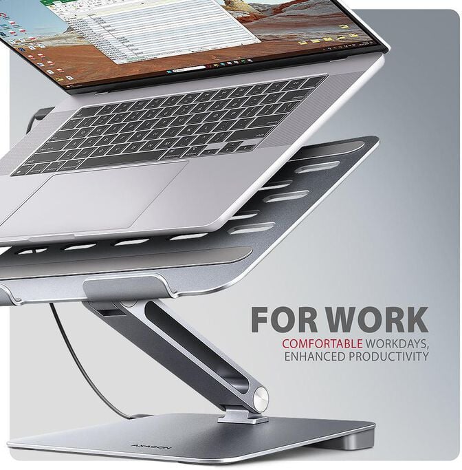 Suporte para port&aacute;teis 10" - 16" AXAGON HMC-STND c/ HUB 5Gbps, 3x USB-A, HDMI 4K/60Hz, GLAN, PD 100W, USB-C input image number 9