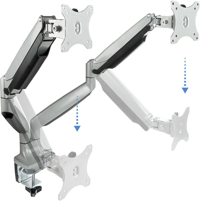 Suporte de Mesa Tooq Duplo Tilt e Girat&oacute;rio 13" a 32" Max. 9kg/Monitor Cinzento image number 3