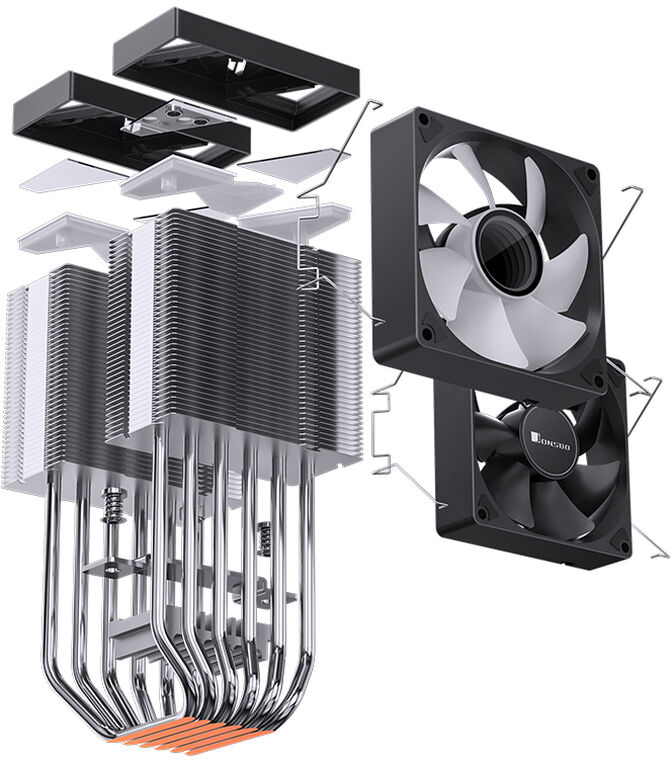 Cooler CPU Jonsbo CR-1400 DV2 ARGB Preto - 92mm image number 6