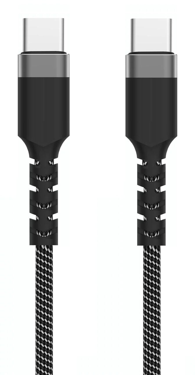 Cabo USB-C Ewent EC1098 Fabric PD100W 20Gbps 4K/120Hz 2m Preto/Branco image number 0