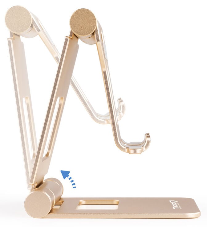 Suporte de Mesa Tooq Ajust&aacute;vel p/ Smartphone/Tablet Max. 10" Dourado image number 4