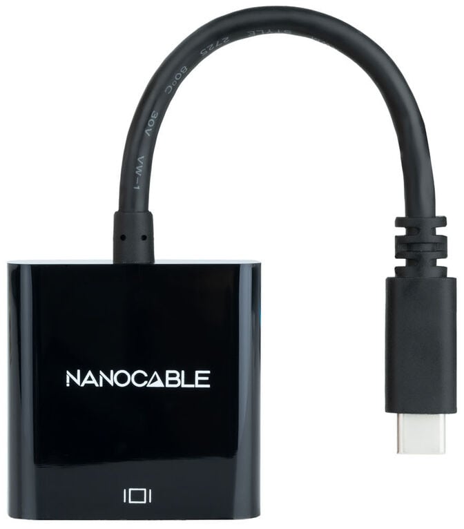 Adaptador Nanocable USB-C M > VGA F 10 CM Preto image number 0