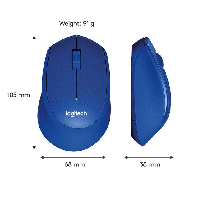 Rato Logitech M330 Silent Plus 1000DPI Wireless Azul image number 2