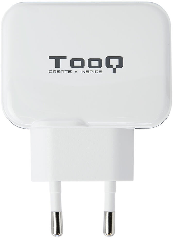 Carregador Tooq 2x USB 5V 3.4A com Controlo AI Branco image number 1