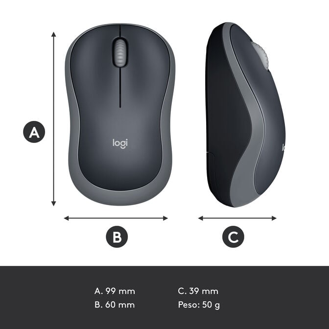 Rato Logitech M185 Wireless Cinzento image number 9