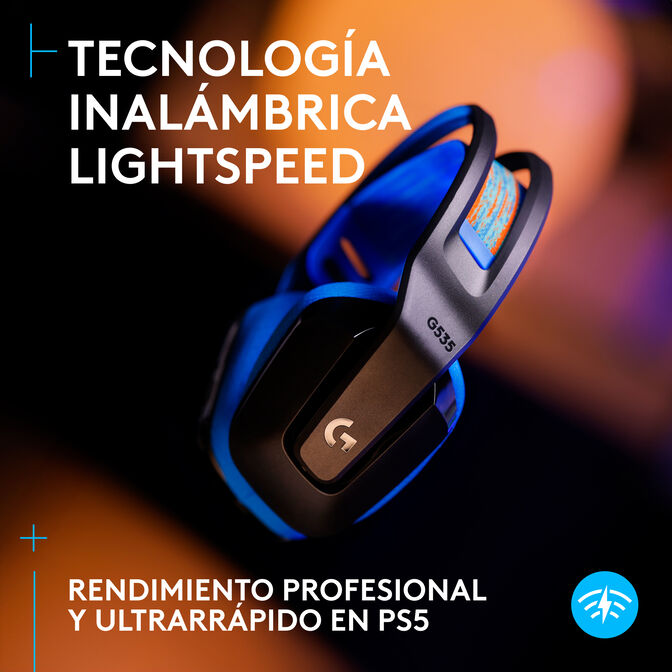 Headset Logitech G535 Lightspeed Wireless Gaming Preto/Azul image number 1
