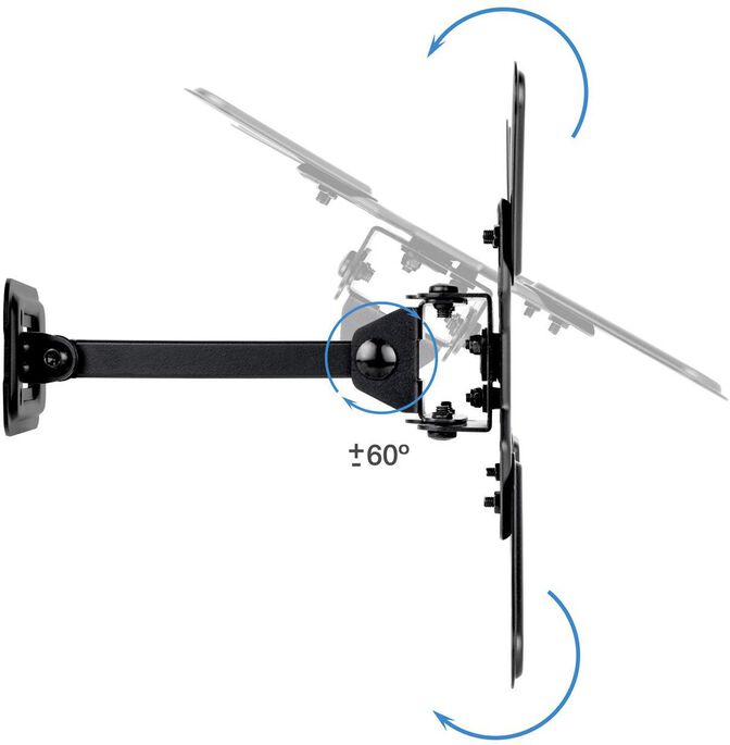 Suporte de Parede Tooq Tilt e Girat&oacute;rio 13" a 43" 66-298 mm Max. 20kg Preto image number 2