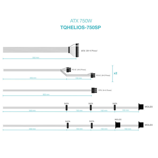 Fonte de Alimenta&ccedil;&atilde;o Tooq ATX 750W APFC 80PLUS Bronze image number 4