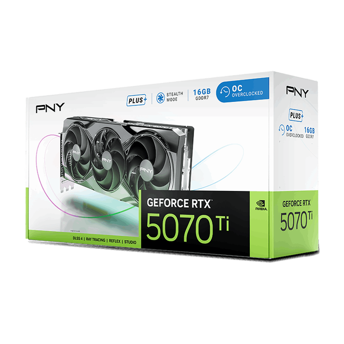 Gr&aacute;fica PNY GeForce&reg; RTX 5070 Ti Gaming Triple Fan Plus OC 16GB GDDR7 DLSS4 image number 1