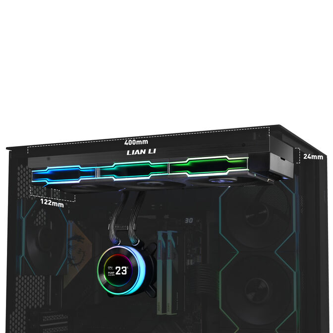 Water Cooler CPU AIO Lian Li HydroShift II LCD-C 360TL FLEX Wireless Preto - 360mm image number 2