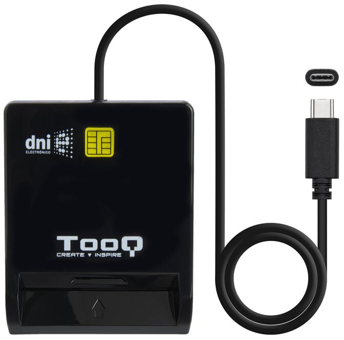 Leitor de Cart&otilde;es Tooq Cart&atilde;o de Cidad&atilde;o / DNIe 4.0 / SIM USB-C Preto image number 2