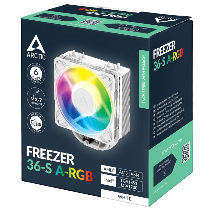 Cooler CPU Arctic Freezer 36-S ARGB White - 120mm image number 8
