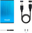 Caixa HDD Tooq 2.5" SATA (9,5mm) USB 3.0/3.1 Gen 1 Azul Metalizado image number null