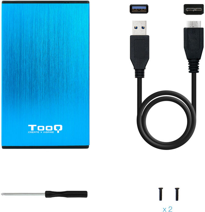 Caixa HDD Tooq 2.5" SATA (9,5mm) USB 3.0/3.1 Gen 1 Azul Metalizado image number 5