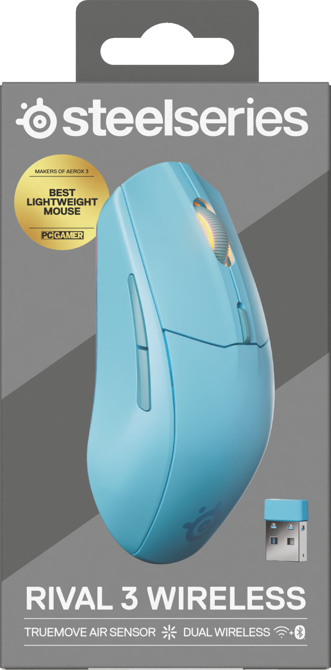 Rato Steelseries Rival 3 Wireless/Bluetooth Gen2 Aqua image number 8