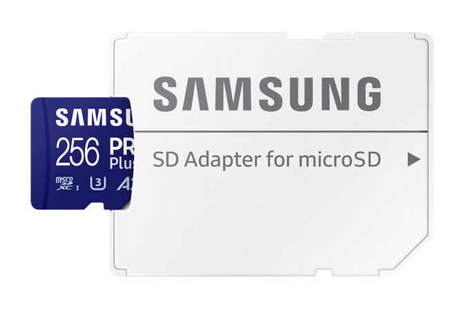Cart&atilde;o Samsung PRO Plus MicroSDXC UHS-I C10 U3 V30 256GB A2 + Adaptador SD image number 4