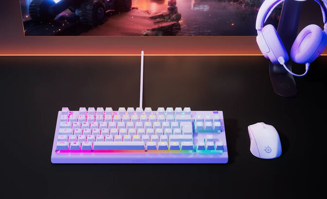 Teclado SteelSeries Apex 3 TKL (US) Lavender image number 2