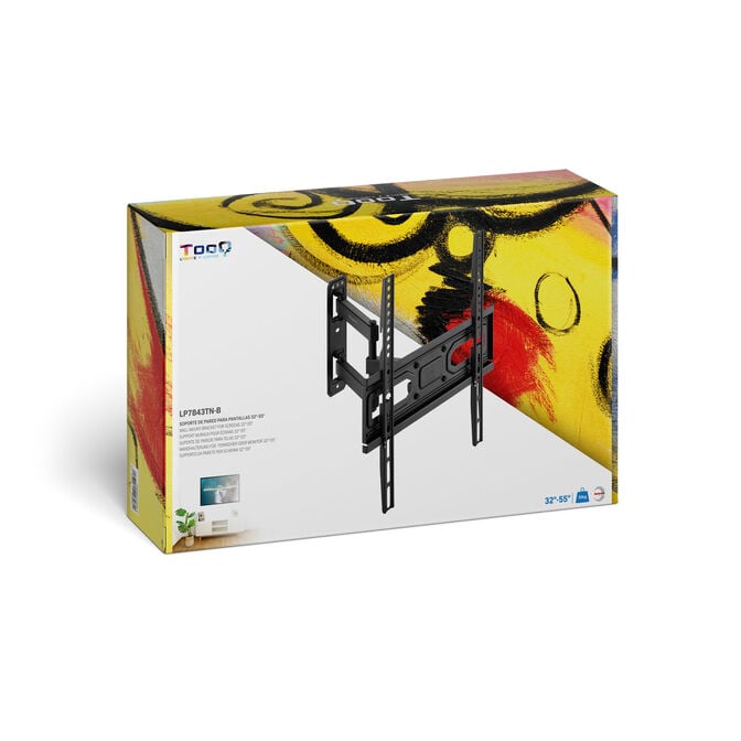 Suporte de Parede Tooq Tilt 3 Pivots 32" a 55" Max. 35kg Preto image number 8