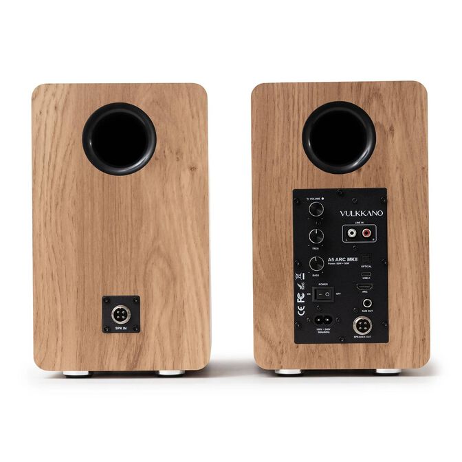 Colunas Hi-Fi Vulkkano A5 ARC MKII 50W Bluetooth HDMI ARC Castanhas image number 2