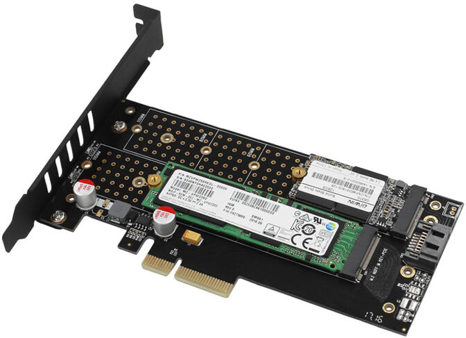 Adaptador PCIe 3.0 AXAGON PCEM2-DC  4x - DUAL M.2 SSD (NVMe + SATA), dual voltage image number 3