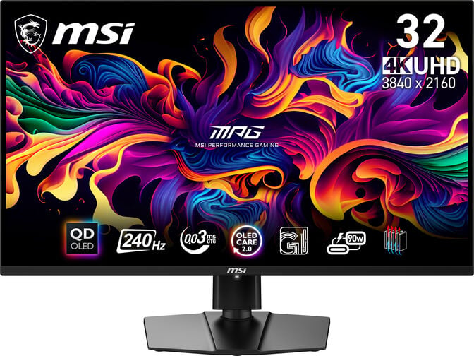 Monitor MSI 31.5" MAG 321URX QD-OLED 4K 16:9 240Hz FreeSync Premium HDR400 (0.03ms) image number 0