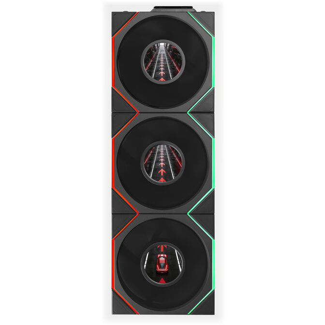 Ventoinha Lian Li UNI FAN TL120 LCD FLEX Wireless Reverse Blade Preto 120mm (Pack 3) image number 1