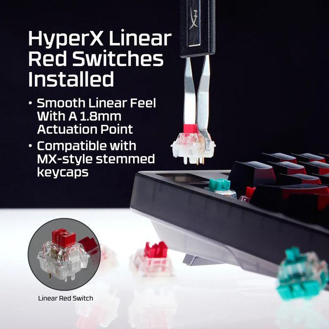 Teclado HyperX Origins 2 1800 Gaming RGB PT Red Linear Switches image number 3