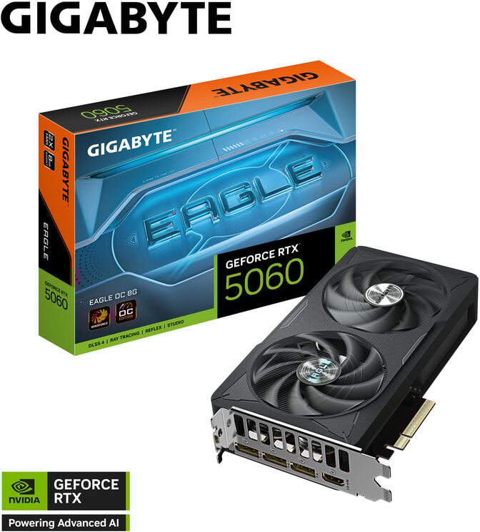 Gr&aacute;fica Gigabyte GeForce&reg; RTX 5060 Eagle OC 8GB GDDR7 DLSS4 image number 0