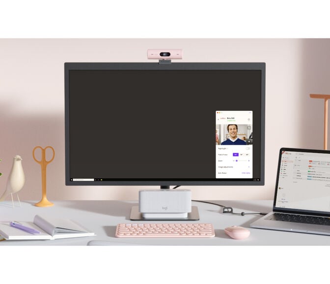 Webcam Logitech Brio 500 Full HD 1080p USB Type-C Rosa image number 6