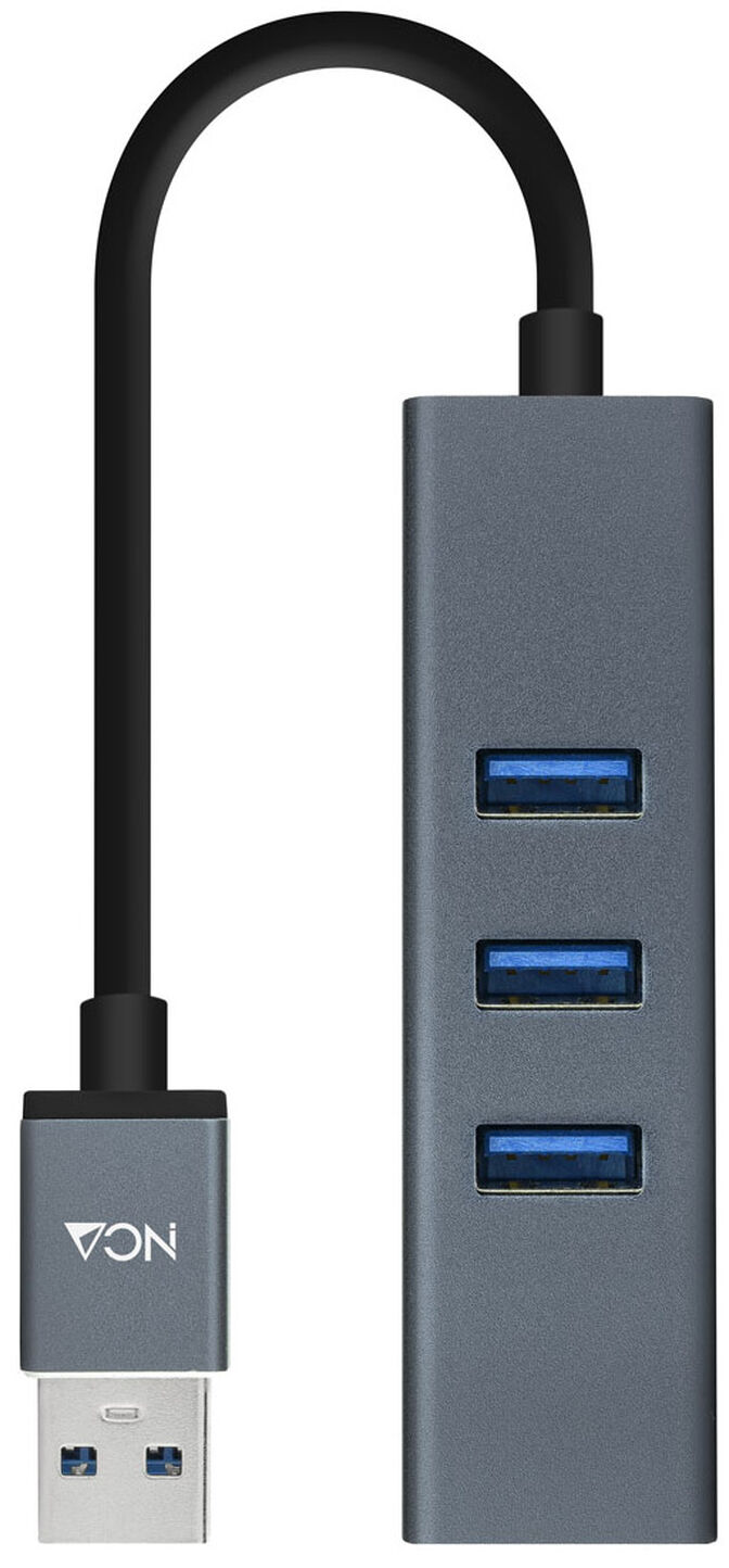 Adaptador Gigabit Nanocable USB 3.0 a Ethernet Gigabit 10/100/1000 Mbps / 3x USB 3.0 15 CM Cinza image number 0