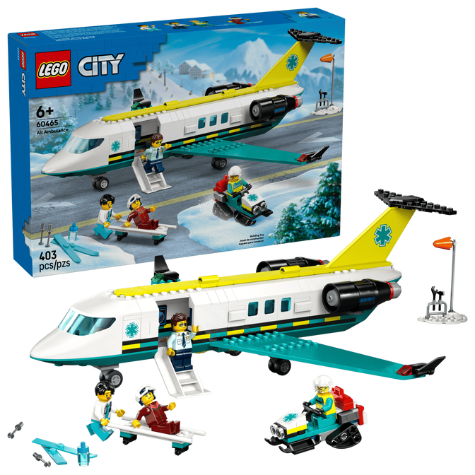 LEGO City: Avi&atilde;o de Ambul&acirc;ncia A&eacute;rea de Emerg&ecirc;ncia, 403 Pe&ccedil;as (60465) image number 0