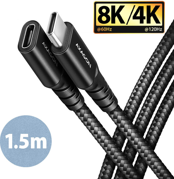 Extens&atilde;o AXAGON BUCM32-CF15AB USB-C <-> USB-C 3.2 Gen 2, 1.5m, 20 Gbps, ALU, braid image number 0