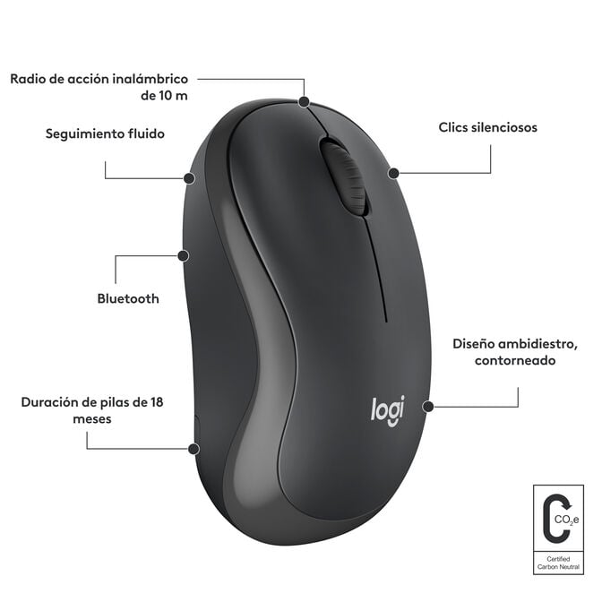 Rato Logitech M240 Silent Bluetooth Grafite image number 6