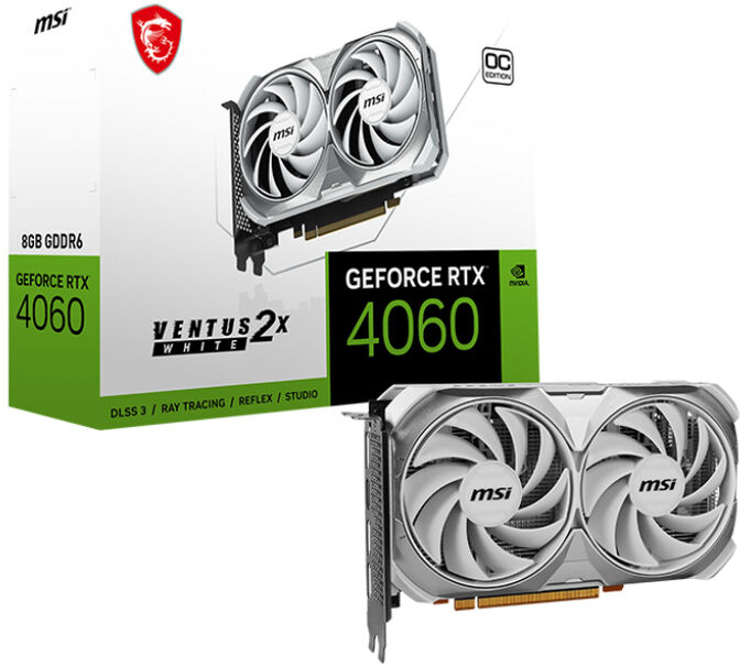Gr&aacute;fica MSI GeForce&reg; RTX 4060 VENTUS 2X WHITE 8GB GDDR6 DLSS3 image number 0