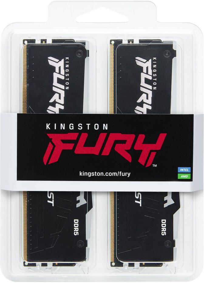 Kingston Kit 64GB (2 x 32GB) DDR5 6400MHz FURY Beast RGB EXPO Preto CL32 image number 4