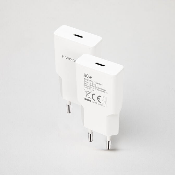 Carregador Nanocable USB-C/PD 30W, Branco image number 1