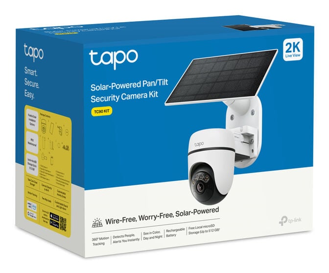 C&acirc;mara de Seguran&ccedil;a TP-Link Tapo TC90 KIT 2K 3MP Pan/Tilt Outdoor IP65 Security Wi-Fi com Bateria + Painel Solar Tapo A201 image number 3