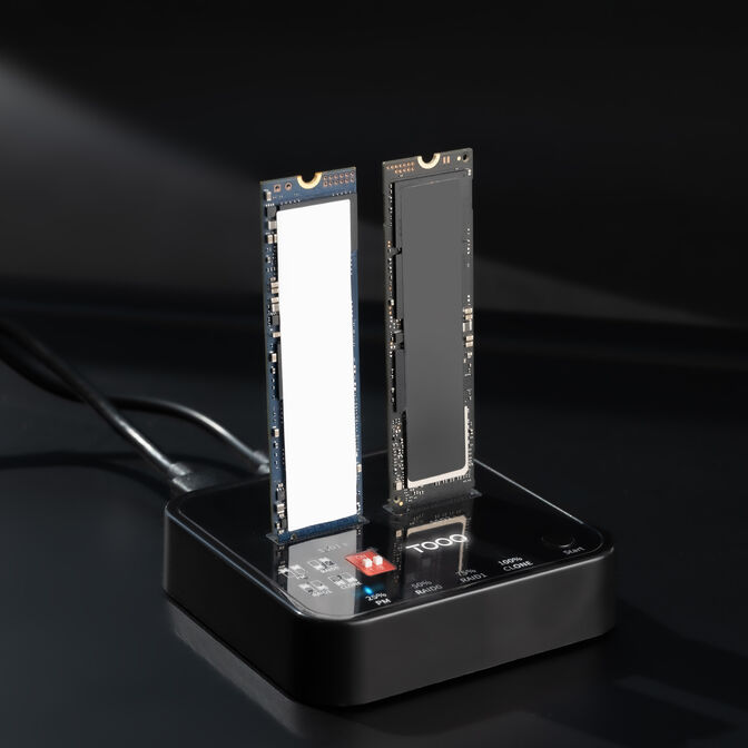 Dock Tooq para 2xSSD M.2 NVMe PICe USB-C3.2 Gen2 Clone Preto image number 2