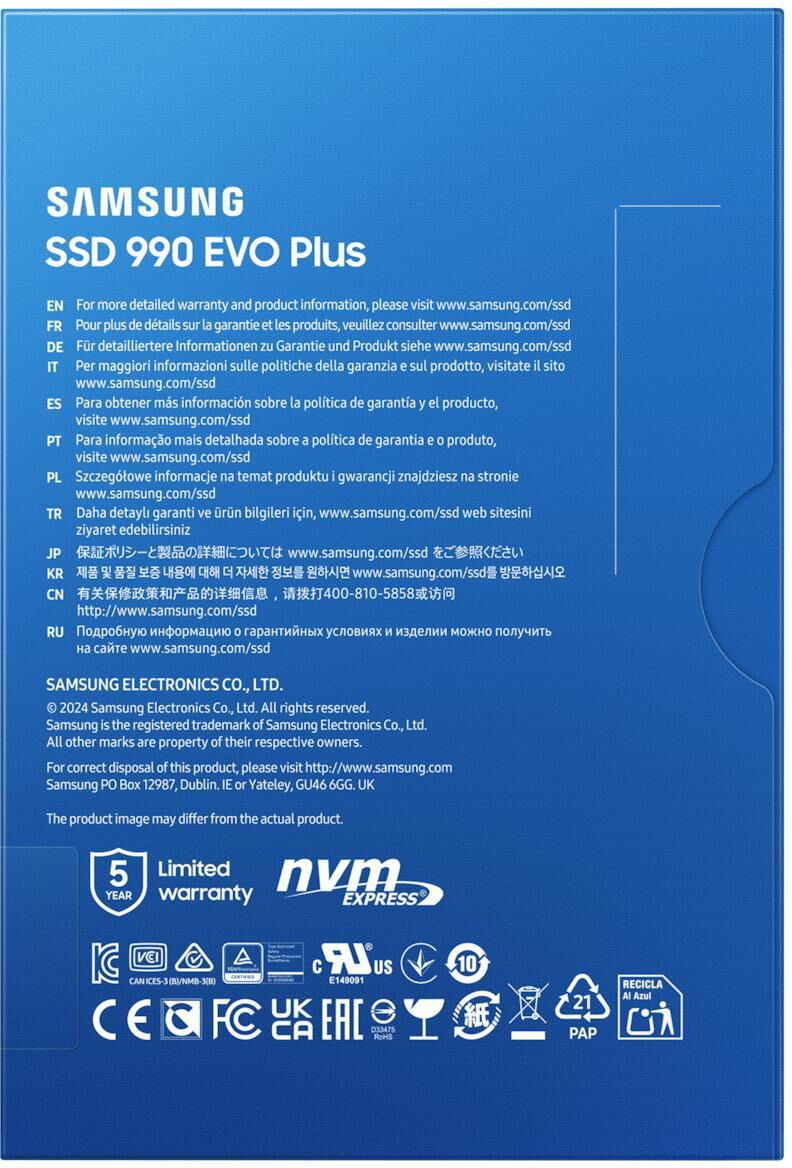 SSD Samsung 990 EVO Plus 4TB Gen4 M.2 NVMe (7250/6300MB/s)