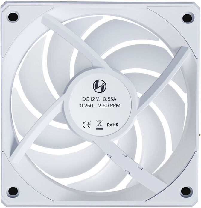 Ventoinha Lian Li UNI FAN CL120 Wireless RGB Reverse Blade PWM Branco 120mm (Pack 3) image number 2