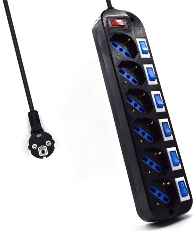 R&eacute;gua Ewent 6 Tomadas 16A com Switch Individual On/Off 1.5 M image number 0