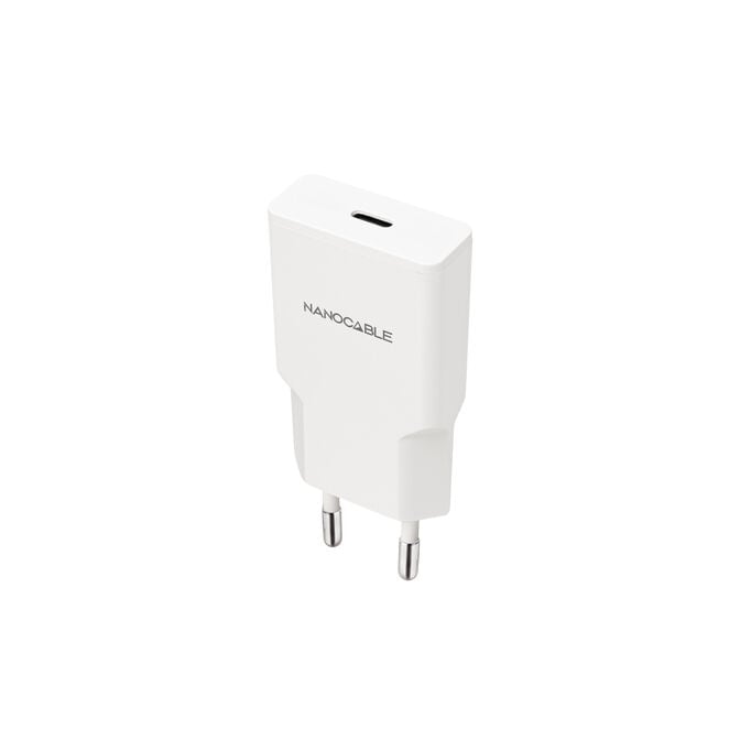 Carregador Nanocable USB-C/PD 20W, Branco image number 0