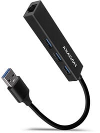 Multiport-Hub AXAGON HMA-GL3A USB 3.0 Typ A, Gbit-LAN, 3x USB-A, microSD