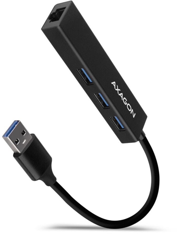 Multiport-Hub AXAGON HMA-GL3A USB 3.0 Typ A, Gbit-LAN, 3x USB-A, microSD image number 0
