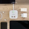 Cubo Nanocable com 3 Tomadas 3 USB com interruptor Branco image number null