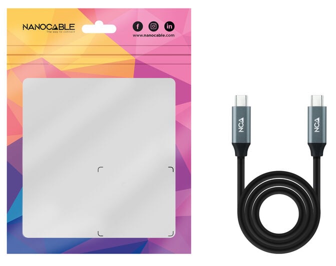 Cabo USB 3.2 Gen2x2 Nanocable 20Gbps 5A/100W 4K@60Hz USB-C M/M 1.5 M Preto image number 3