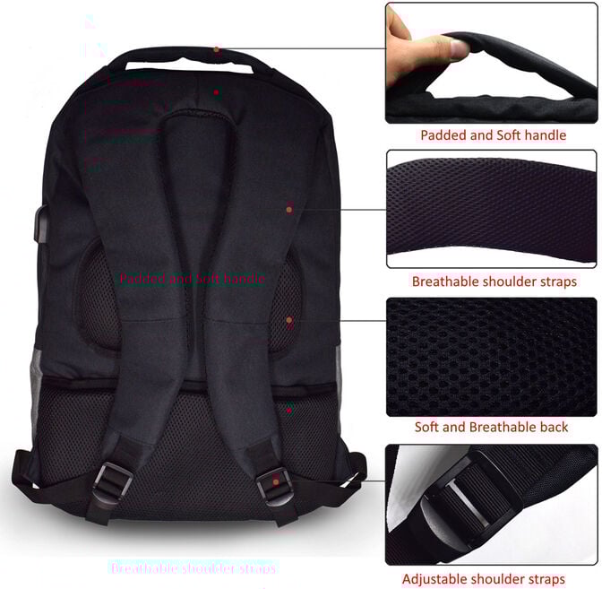Mochila Ewent EW2529 Urban Notebook Backpack 17.3" Preta c/ Outlet USB image number 3