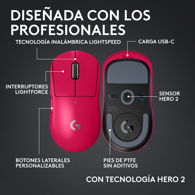 Rato Logitech G PRO X Superlight 2C 44000DPI Lightspeed Wireless Rosa image number 4